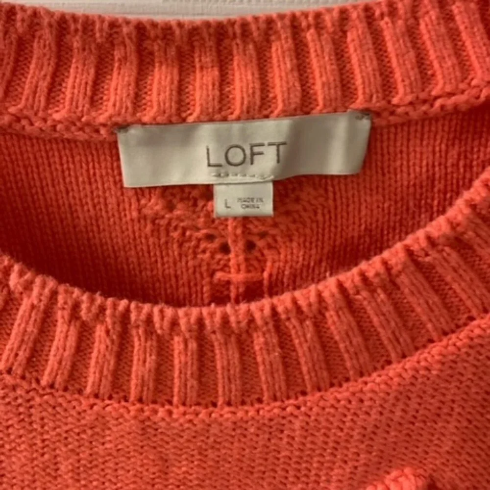 LOFT Crew Neck Bubble Sweater | Large - Picture 4 of 6